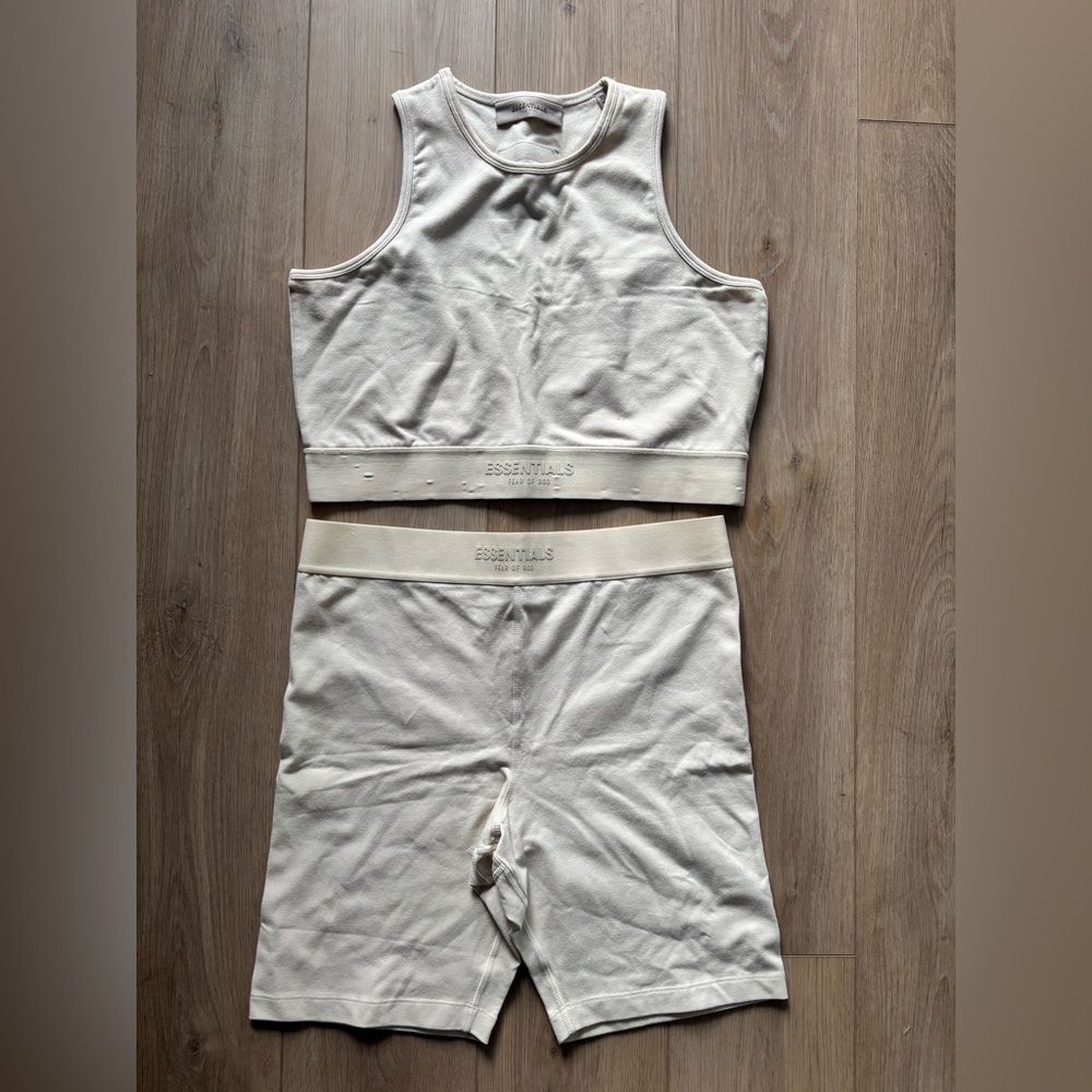 Essentials Fear of God Cream Tank and Shorts Set Top XL Shorts XXL